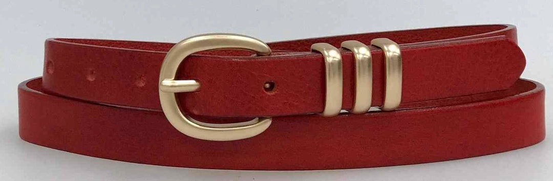 CLASSIC ITALIAN LEATHER BELT - RED - Kingfisher Road - Online Boutique