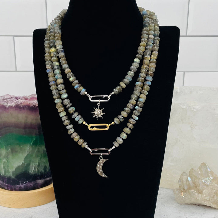 18" LABRADORITE CANDY NECKLACE W/ LOBSTER CLASP-GOLD - Kingfisher Road - Online Boutique