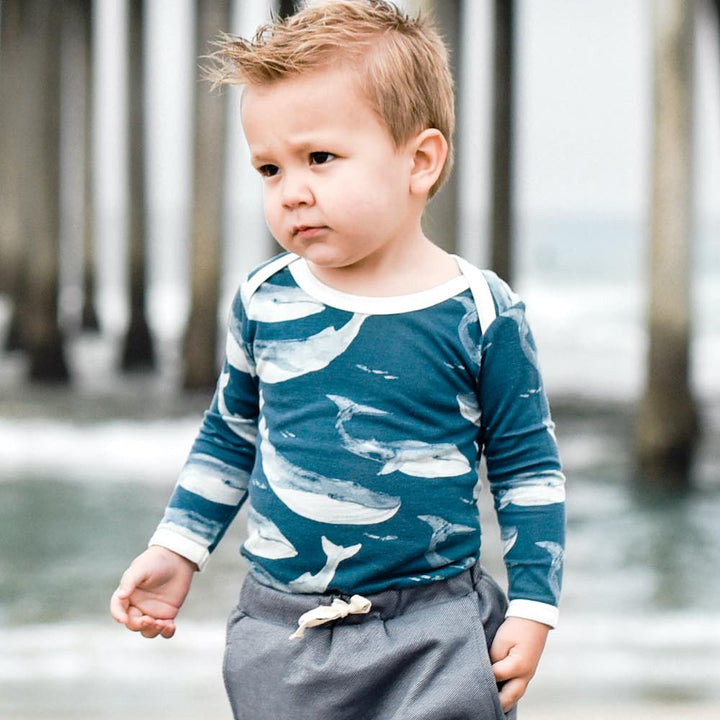 BLUE WHALE BAMBOO L/S ONESIE - Kingfisher Road - Online Boutique