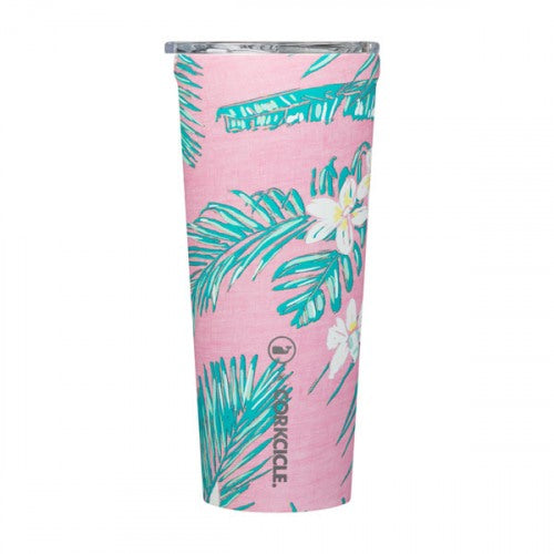 Pink Tropical Flowers Tumbler 24oz - Kingfisher Road - Online Boutique