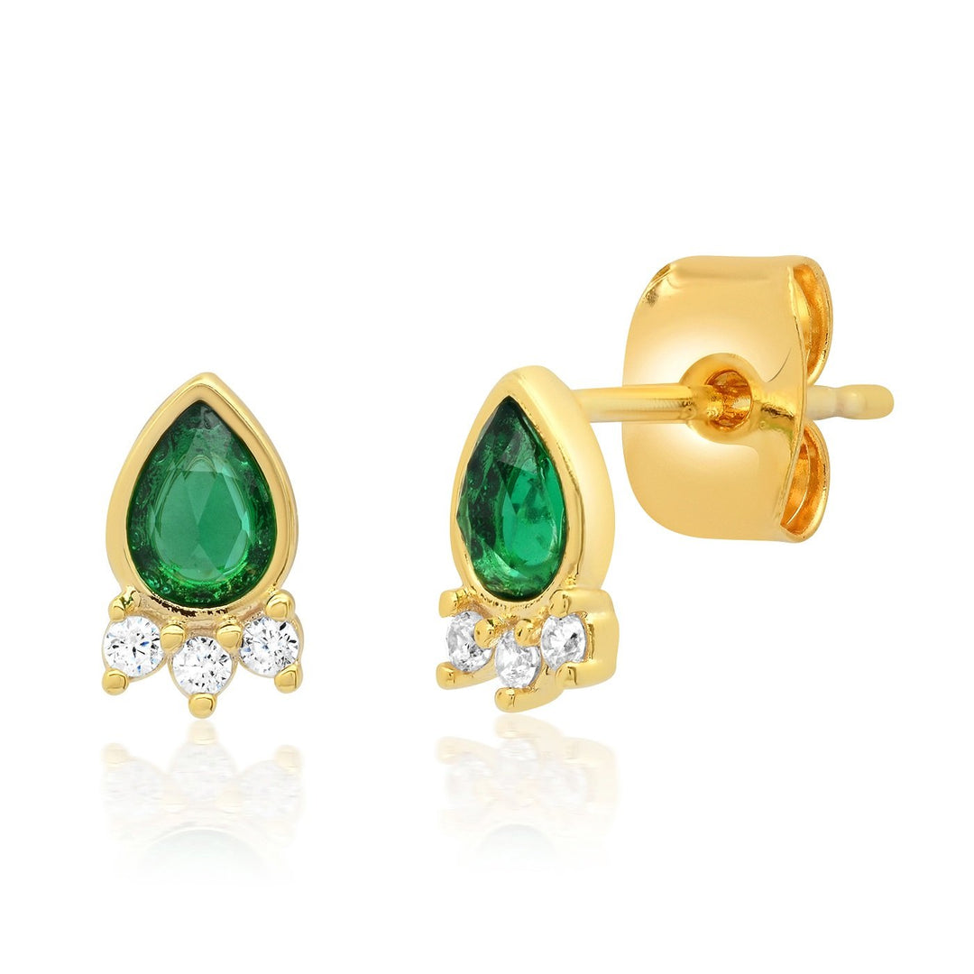 TEARDROP POST WITH CZ CROWN - Kingfisher Road - Online Boutique