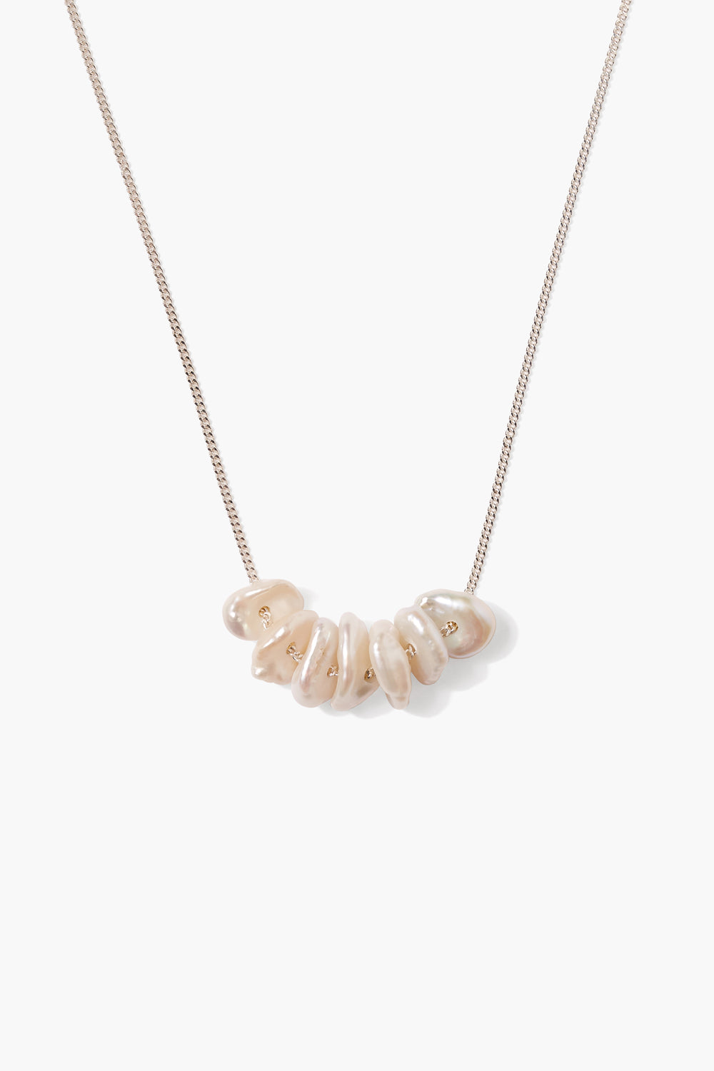 WHITE PEARL SILVER FLOATING NECKLACE - Kingfisher Road - Online Boutique