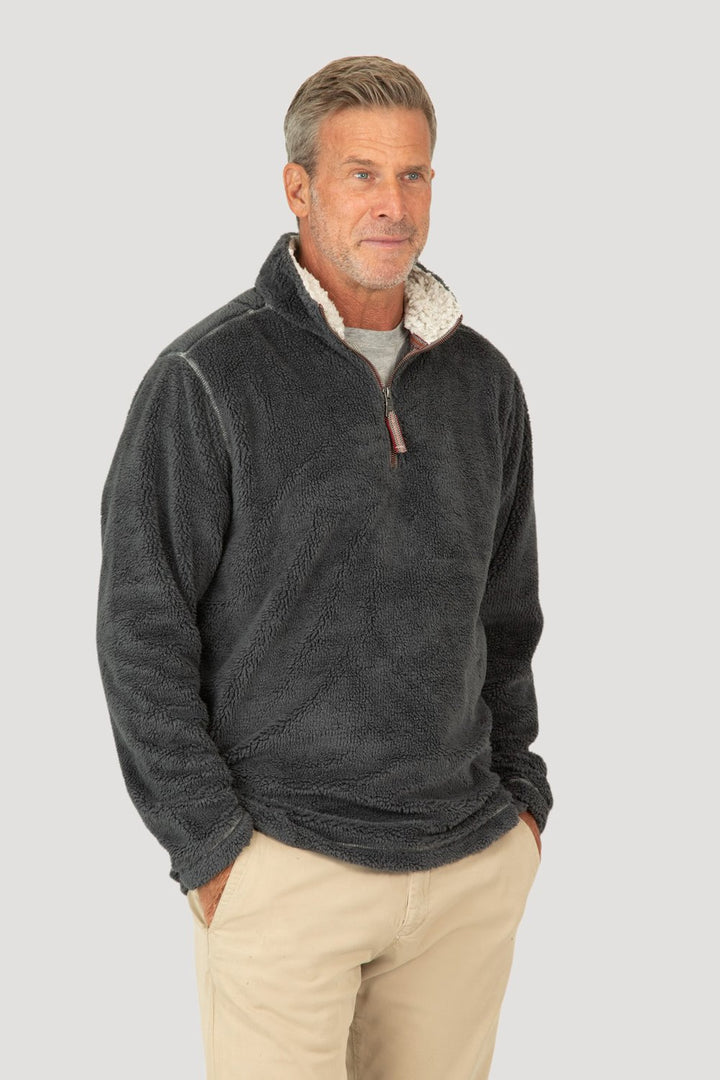 SUEDE SHERPA 1/4 ZIP PULLOVER - Kingfisher Road - Online Boutique