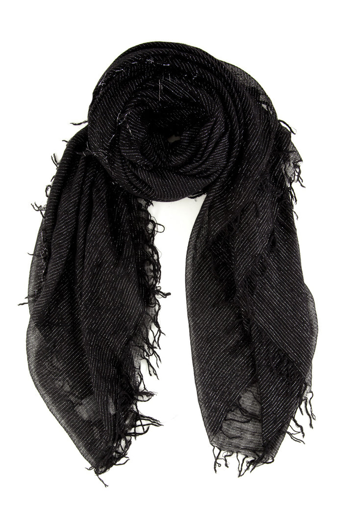 BLACK-SILVER CASHMERE BLEND SCARF - Kingfisher Road - Online Boutique