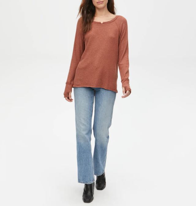 TREASURE NOTCH NECK WITH THUMBHOLES - RUSTIQUE - Kingfisher Road - Online Boutique