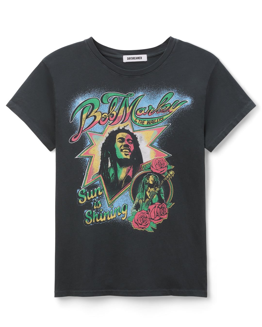 BOB MARLEY AND THE WAILERS SUN IS SHINING TOUR TEE-VINTAGE BLACK - Kingfisher Road - Online Boutique
