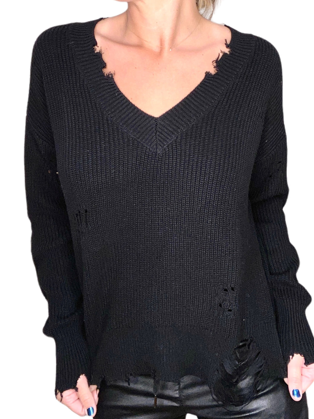 MORAY RELAXED FIT SWEATER - BLACK - Kingfisher Road - Online Boutique
