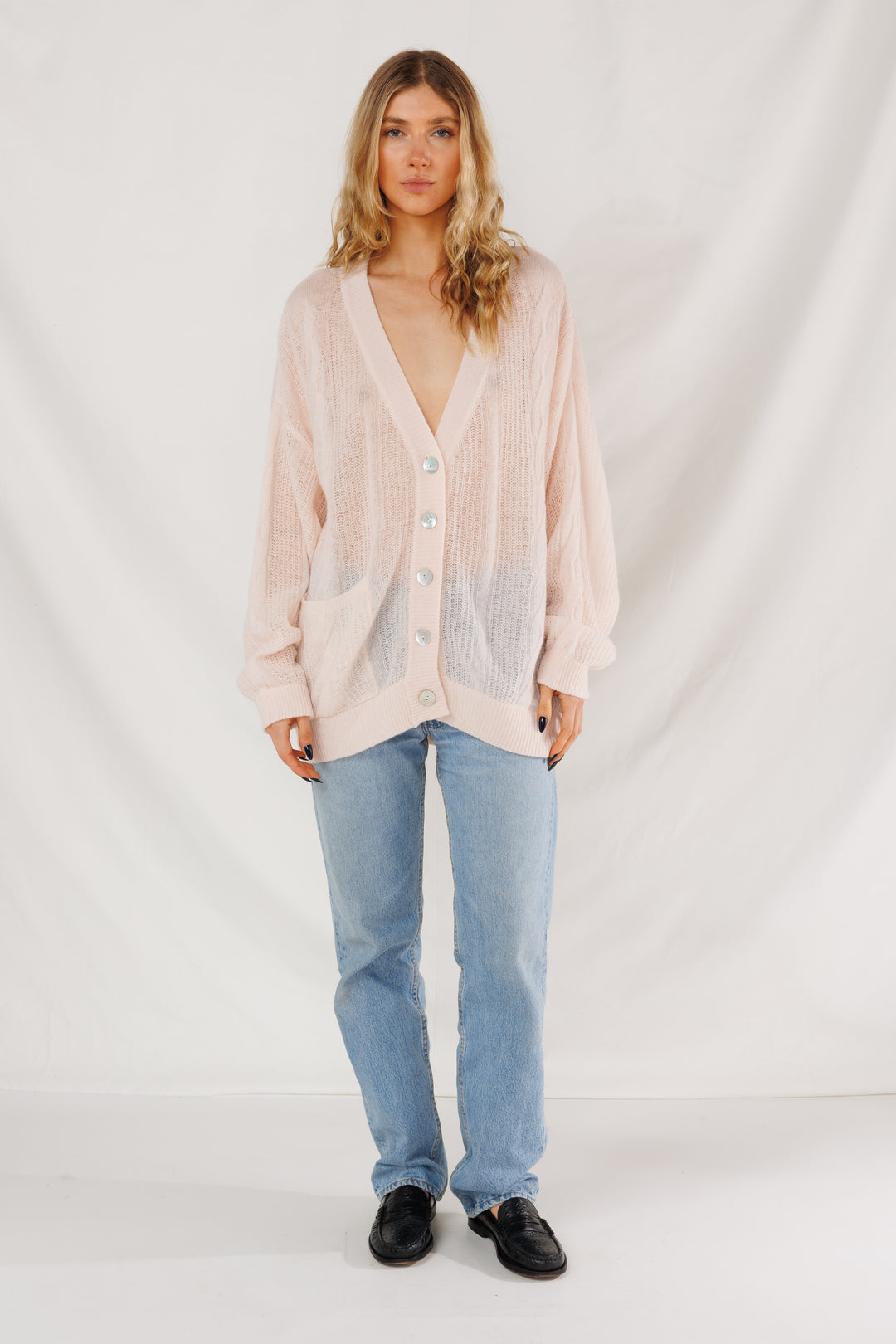 ELVIS CABLE CARDI - PEARL - Kingfisher Road - Online Boutique