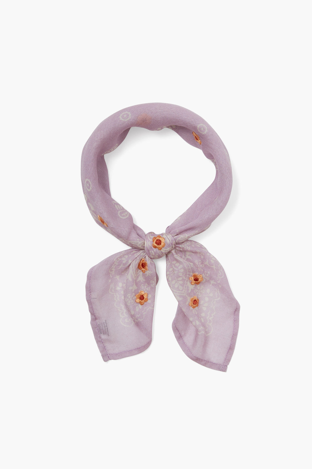 PAISLEY GARDEN EMBROIDERED NECKERCHIEF -WINSOME ORCHID