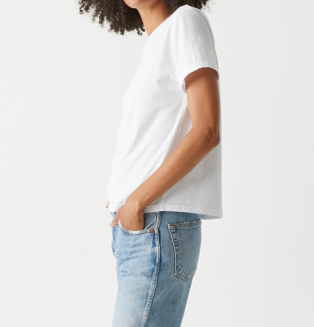 BECCA SHORT SLEEVE CREW NECK TEE-WHITE - Kingfisher Road - Online Boutique