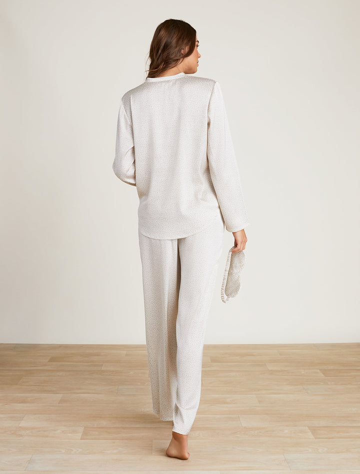 WASHED SATIN EYE MASK PJ SET-CREAM MULTI - Kingfisher Road - Online Boutique