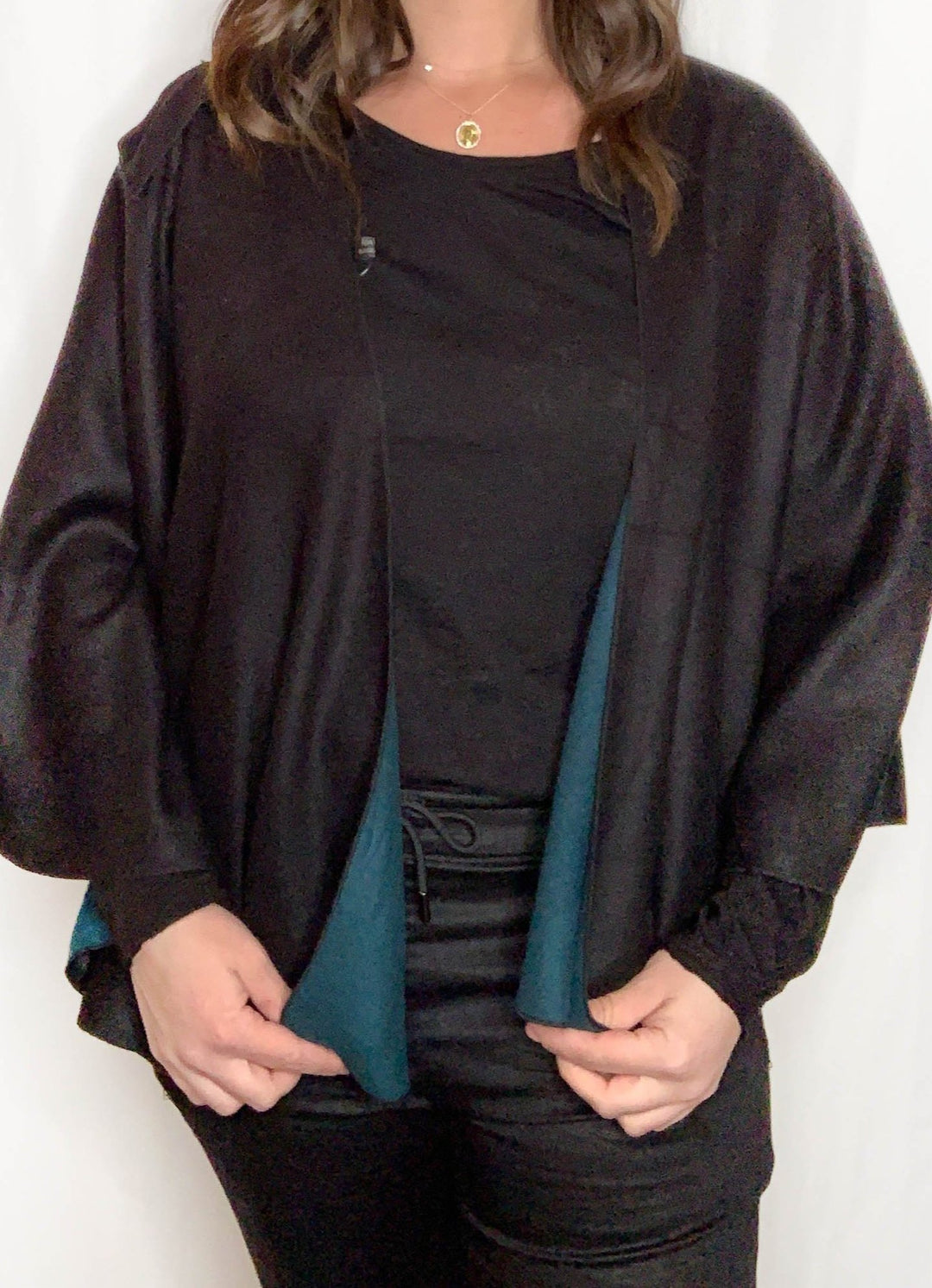 CASHMERE REVERSIBLE SHAWL WITH SHOULDER LOOP - Kingfisher Road - Online Boutique