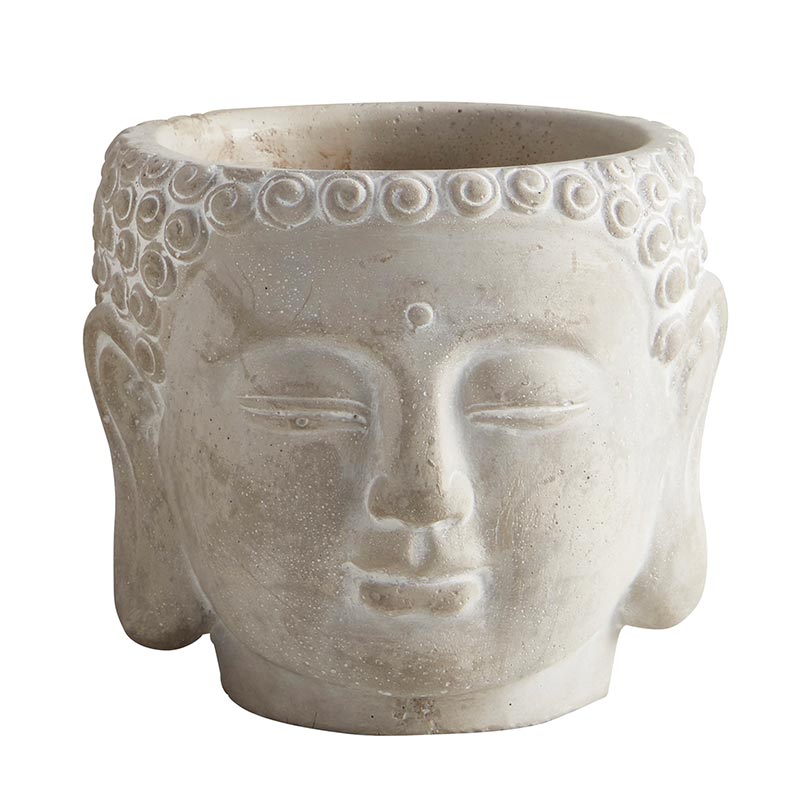 WHITE BUDDHA HEAD POT - SMALL - Kingfisher Road - Online Boutique