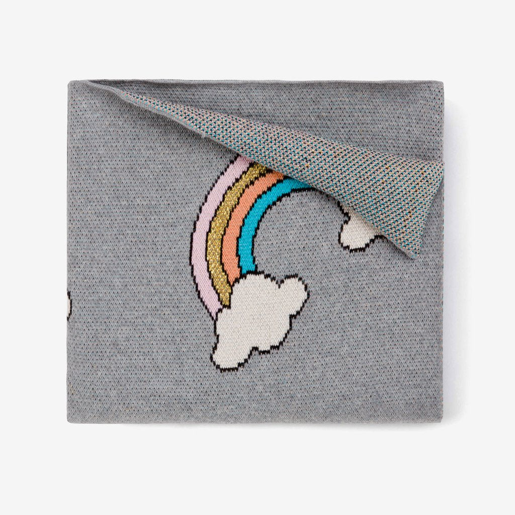 ORGANIC COTTON RAINBOW KNIT BABY BLANKET - Kingfisher Road - Online Boutique
