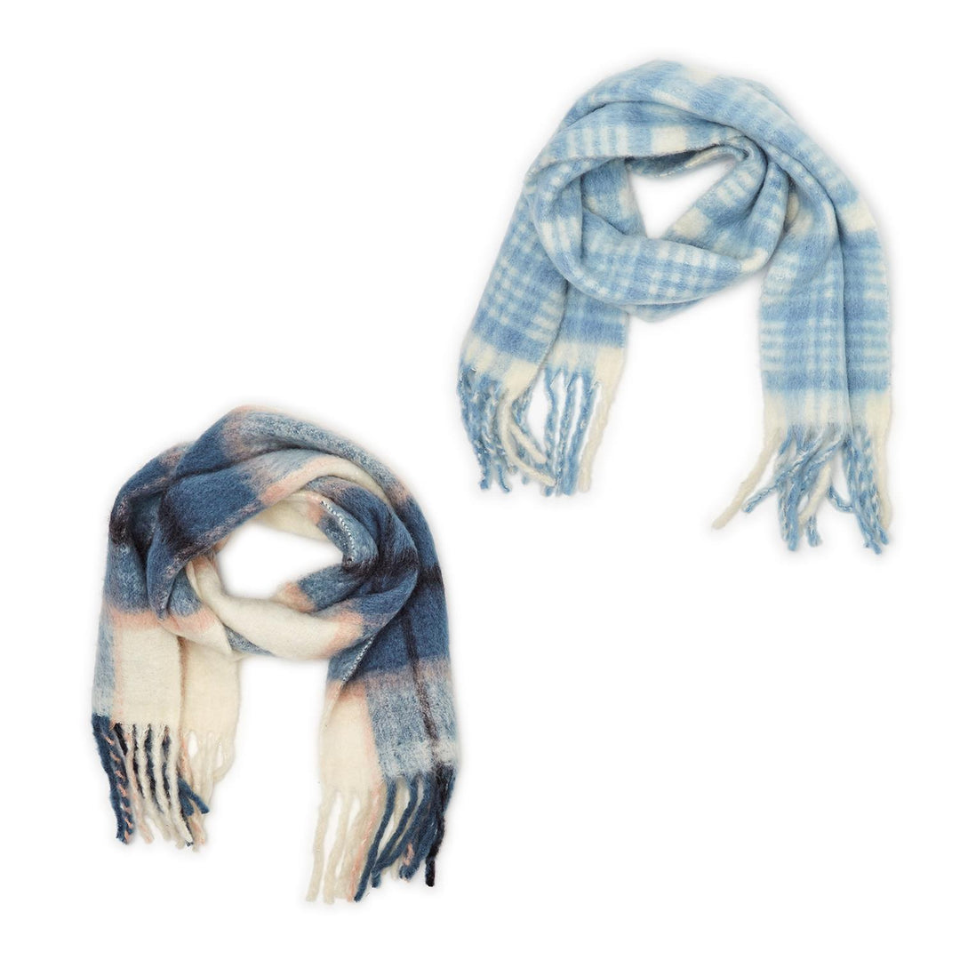 BRUSHED PLAID SCARF - Kingfisher Road - Online Boutique