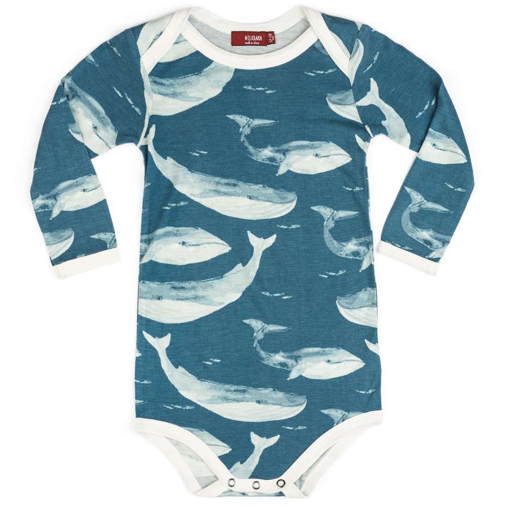 BLUE WHALE BAMBOO L/S ONESIE - Kingfisher Road - Online Boutique
