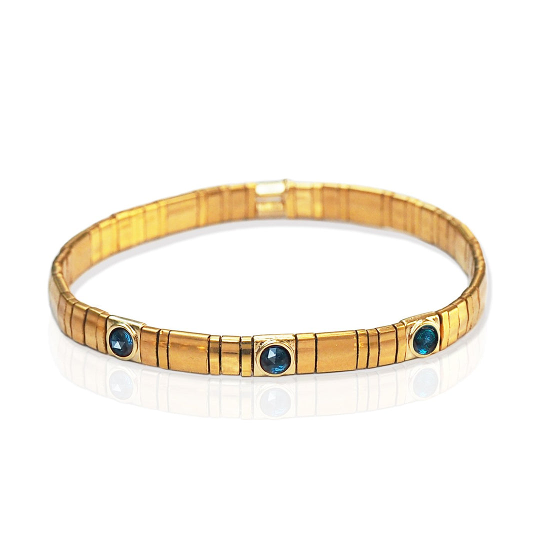 3 STONE AND GOLD BEADED STRETCHY - Kingfisher Road - Online Boutique