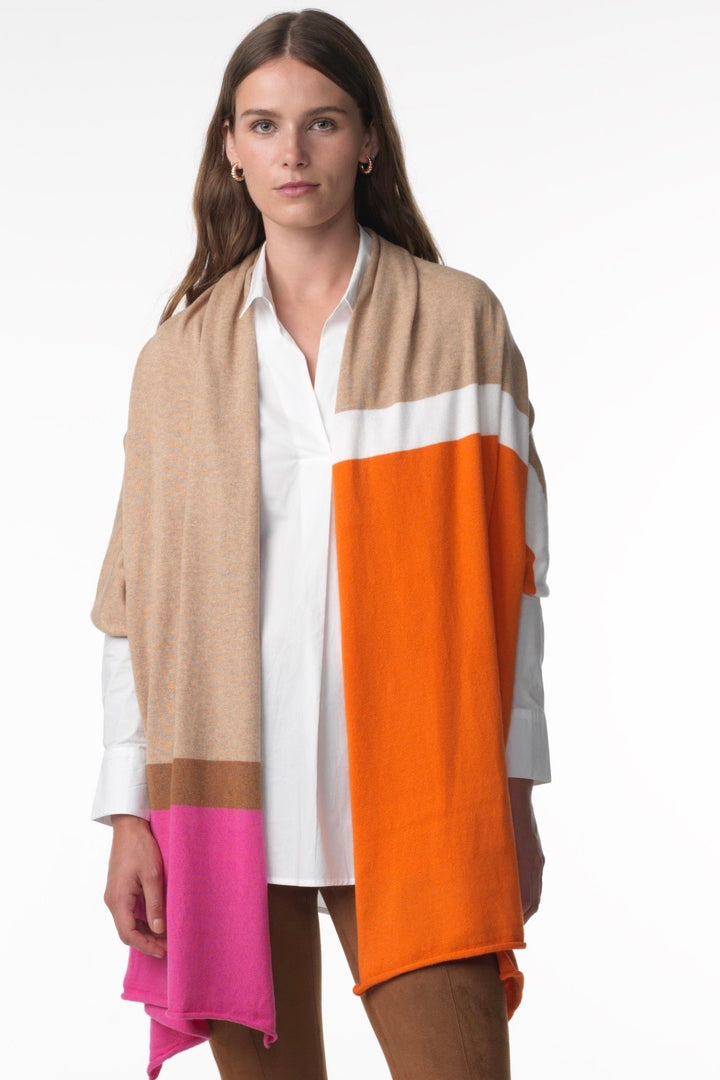 STRIPE WRAP SCARF - BISCUIT - Kingfisher Road - Online Boutique