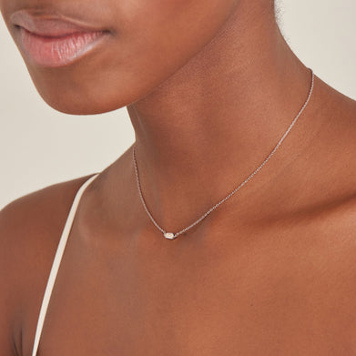 SPARKLE EMBLEM CHAIN NECKLACE-SILVER - Kingfisher Road - Online Boutique