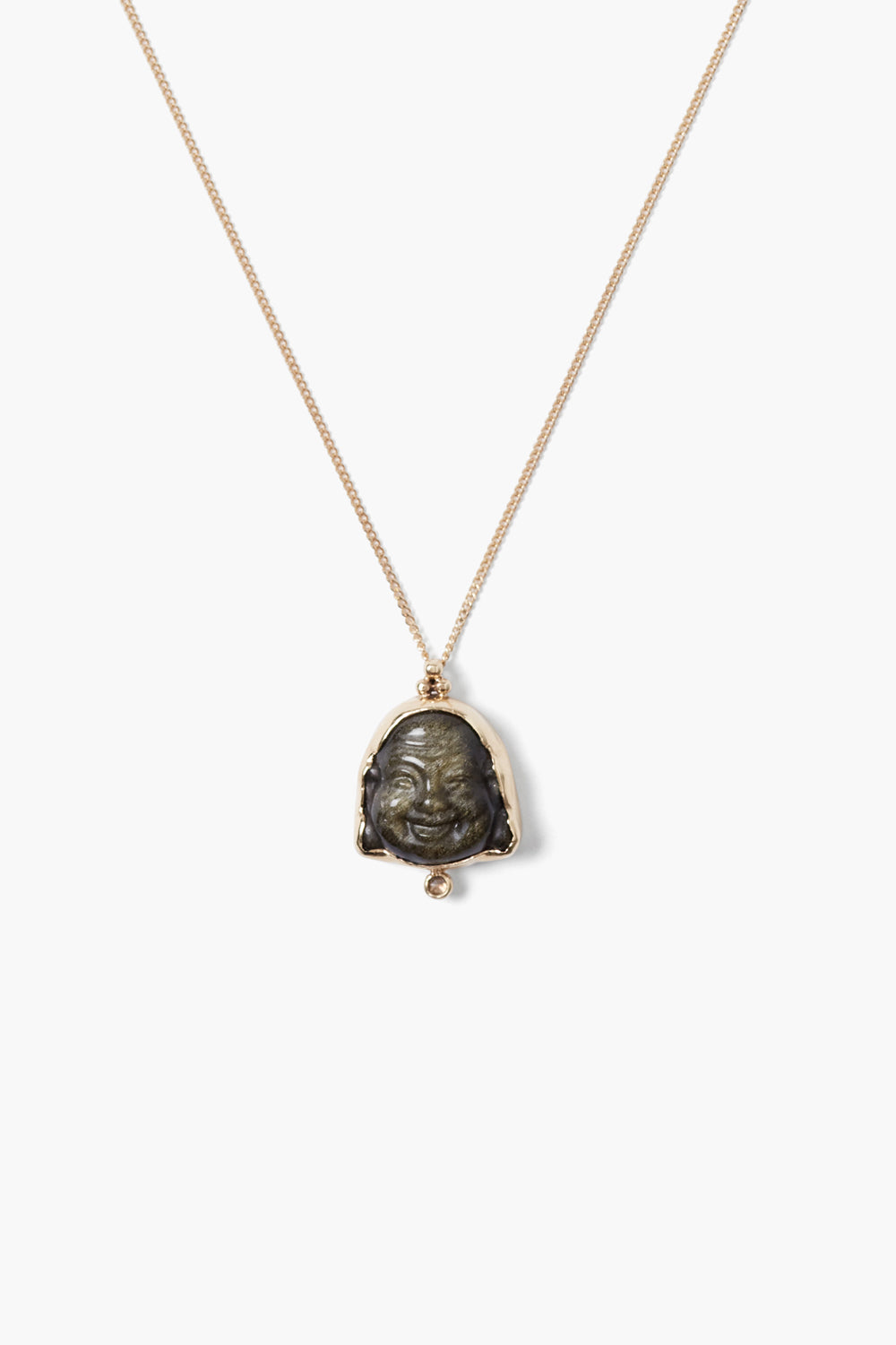GOLDEN OBSIDIAN BUDDHA NECKLACE - Kingfisher Road - Online Boutique