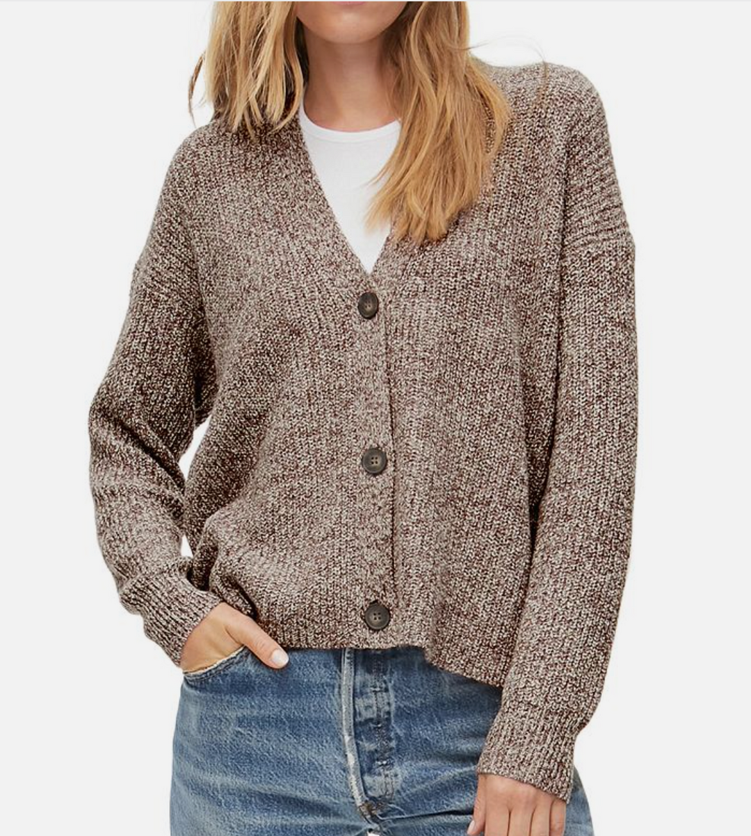 FLORENCE V-NECK SWEATER CARDIGAN - JAVA - Kingfisher Road - Online Boutique