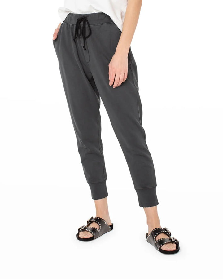 THE BEACHCOMBER CROP RIB JOGGER -  BLACK - Kingfisher Road - Online Boutique