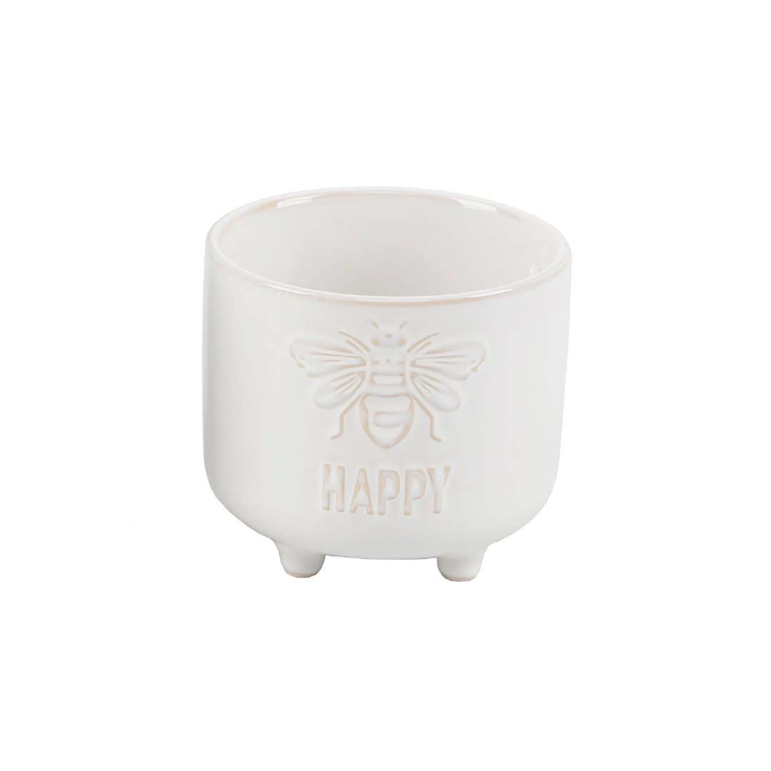 4.75" BEE KIND FOOTED PLANTER - Kingfisher Road - Online Boutique