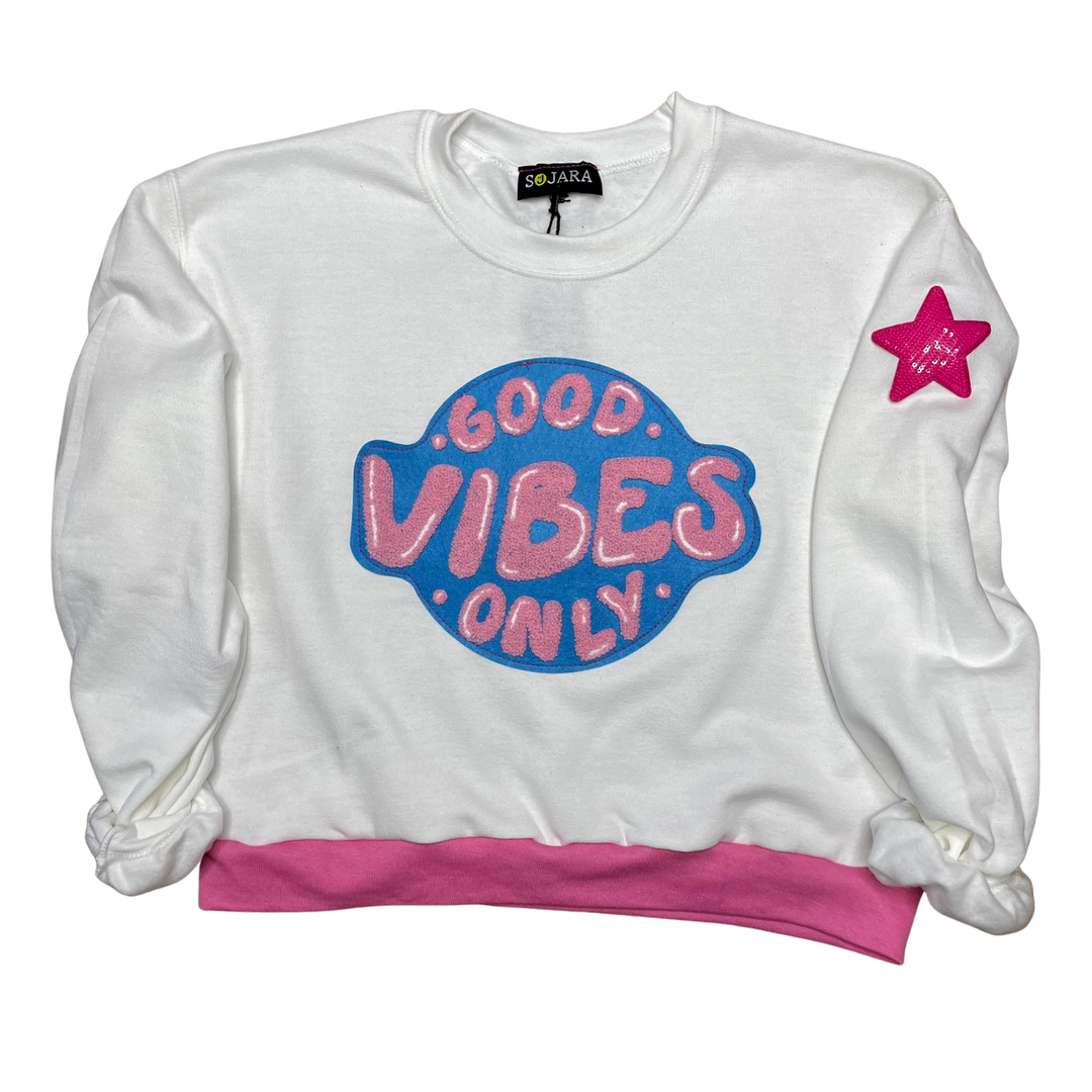 GOOD VIBES ONLY PULLOVER - Kingfisher Road - Online Boutique