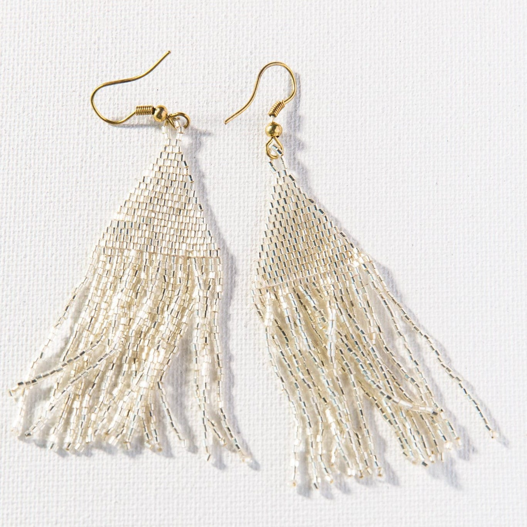 SILVER LUXE PETITE FRINGE EARRING - Kingfisher Road - Online Boutique