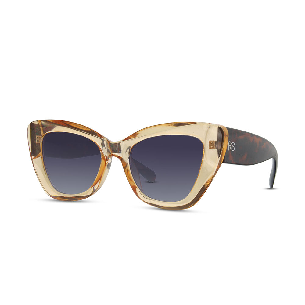 OVERSIZED CAT EYE SUNGLASSES-CLEAR AMBER/TORTOISE - Kingfisher Road - Online Boutique