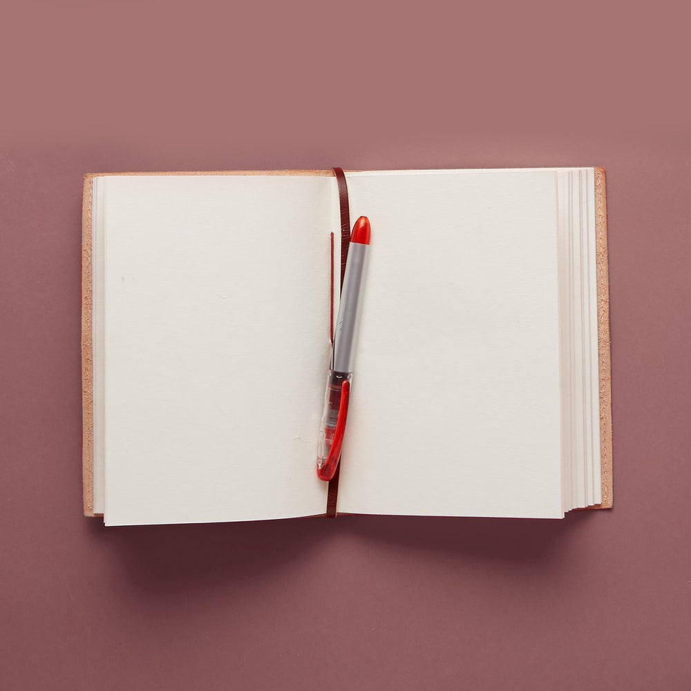 EMBOSSED LEATHER NOTEBOOK - Kingfisher Road - Online Boutique
