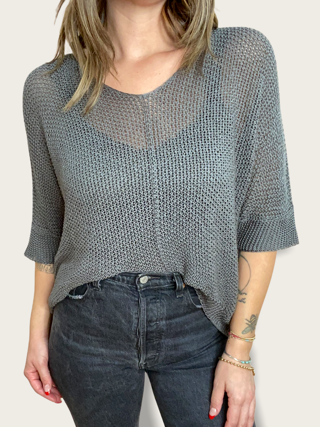 CROCHET KNIT SWEATER - Kingfisher Road - Online Boutique