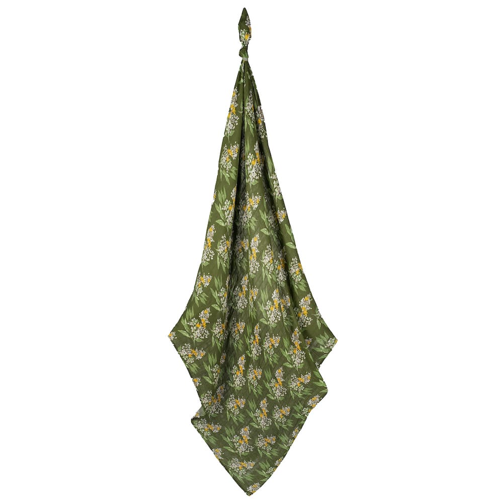 BAMBOO SWADDLE-GREEN FLORAL - Kingfisher Road - Online Boutique