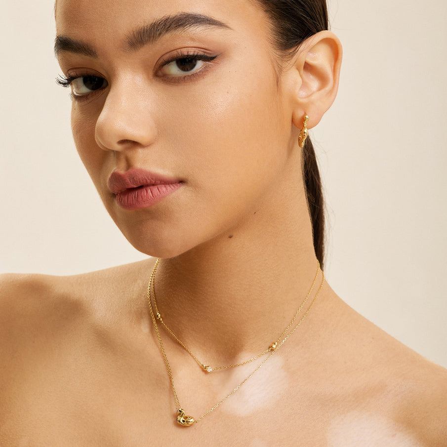 TWISTED WAVE MINI PENDANT NECKLACE-GOLD - Kingfisher Road - Online Boutique