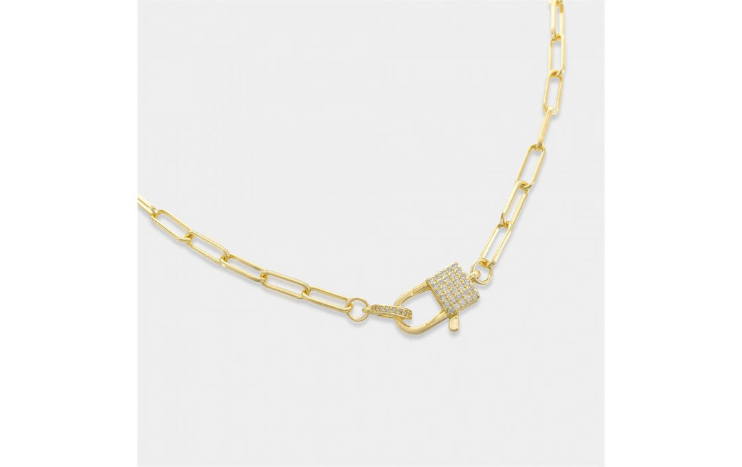 18" GLOSSY PAPERCLIP CHAIN NECKLACE - Kingfisher Road - Online Boutique