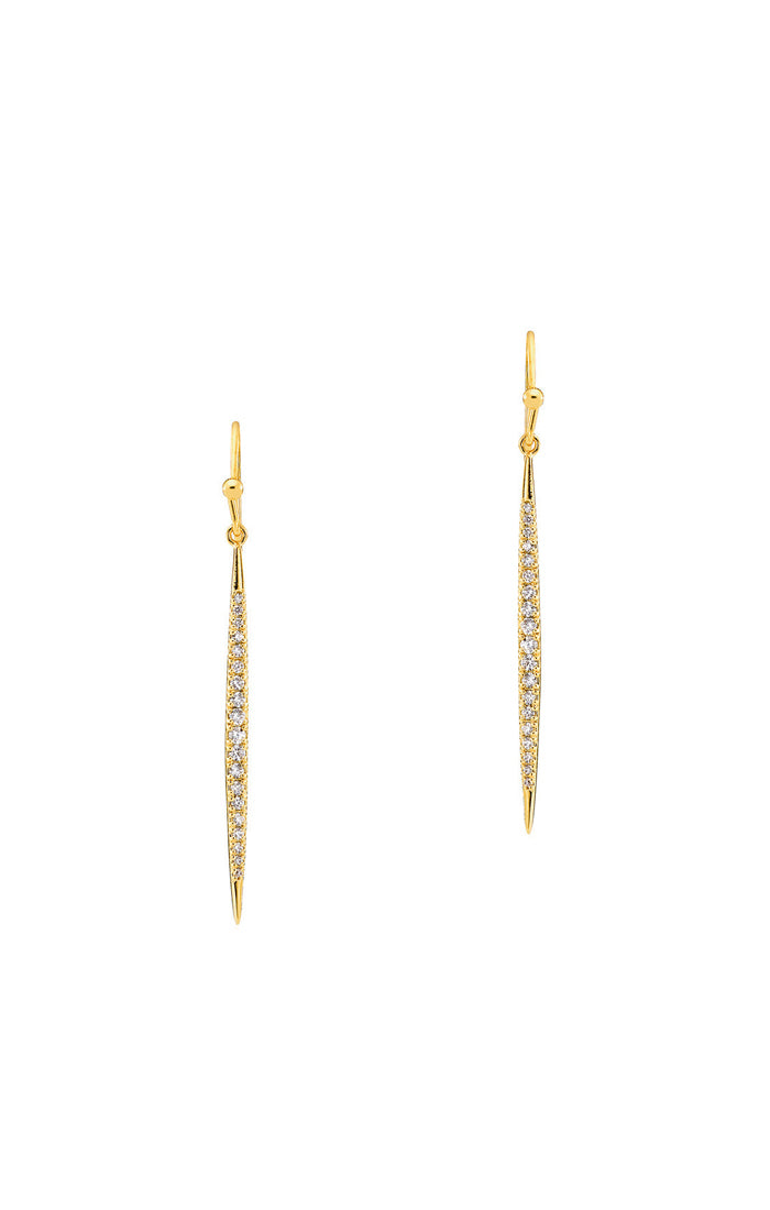 CZ STICK DANGLE EARRING-GOLD - Kingfisher Road - Online Boutique