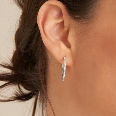 GLAM HOOP EARRINGS-SILVER - Kingfisher Road - Online Boutique