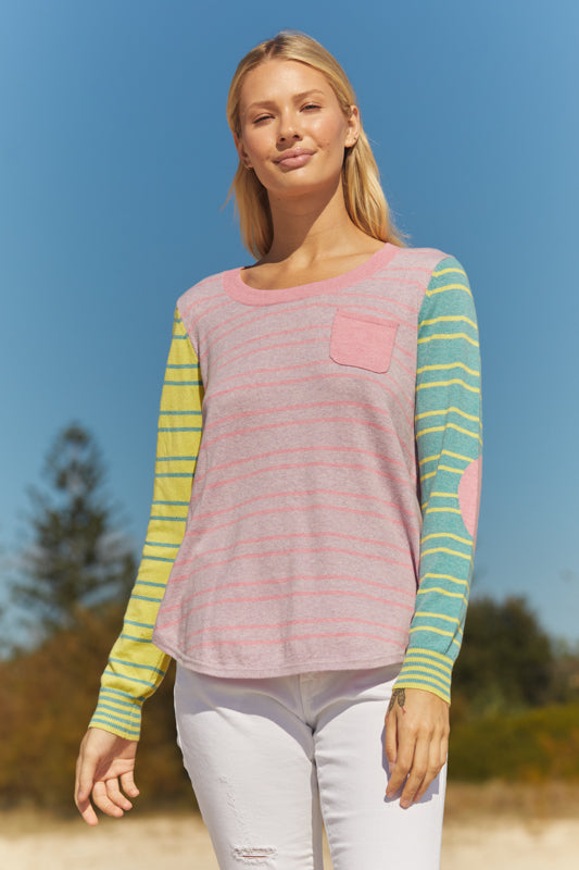 LILAC MIXED STRIPE SWEATER - Kingfisher Road - Online Boutique