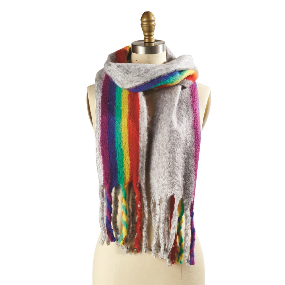 RAINBOW SCARF WITH TASSELS - Kingfisher Road - Online Boutique