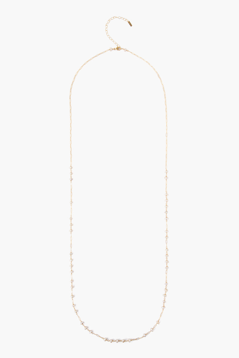 CHAMPAGNE PEARL FRESHWATER PEARL LONG NECKLACE