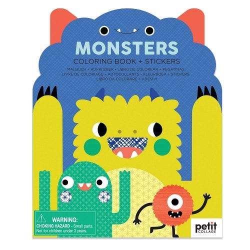 COLORING BOOK WITH STICKERS MONTERS