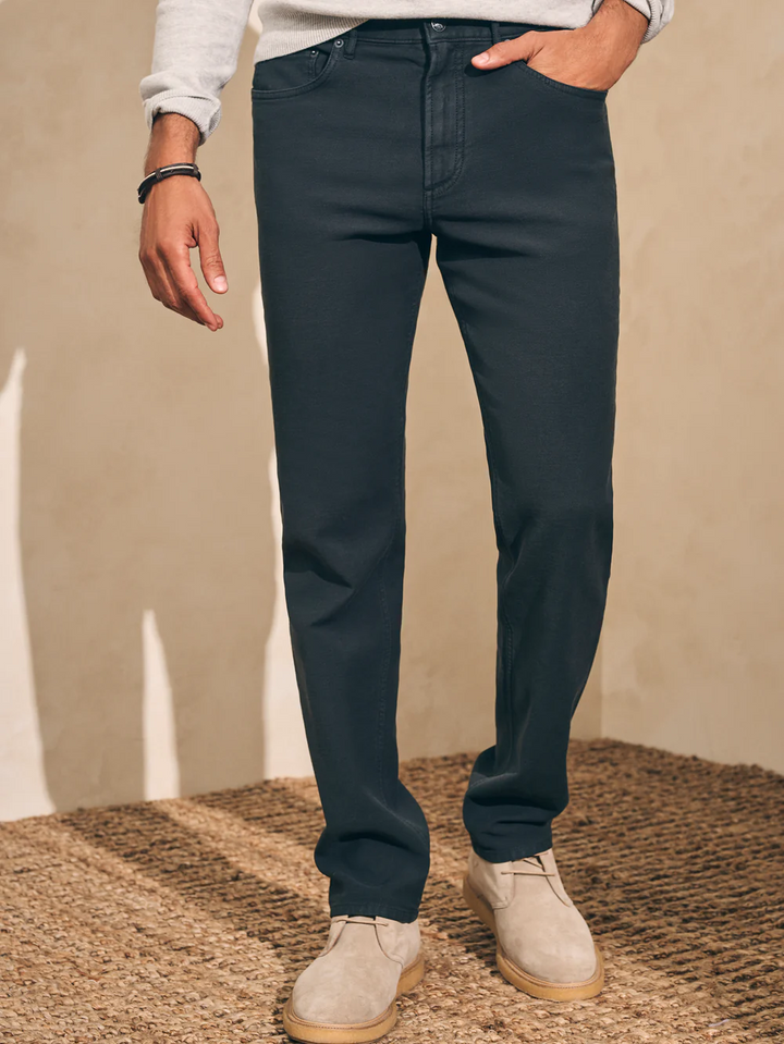 STRETCH TERRY 5-POCKET - ONYX BLACK - Kingfisher Road - Online Boutique