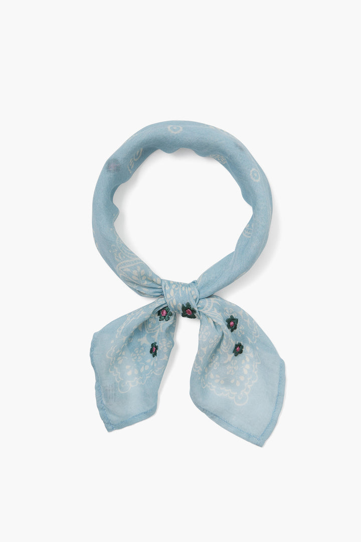 PAISLEY GARDEN EMBROIDERED NECKERCHIEF - PLEIN AIR - Kingfisher Road - Online Boutique