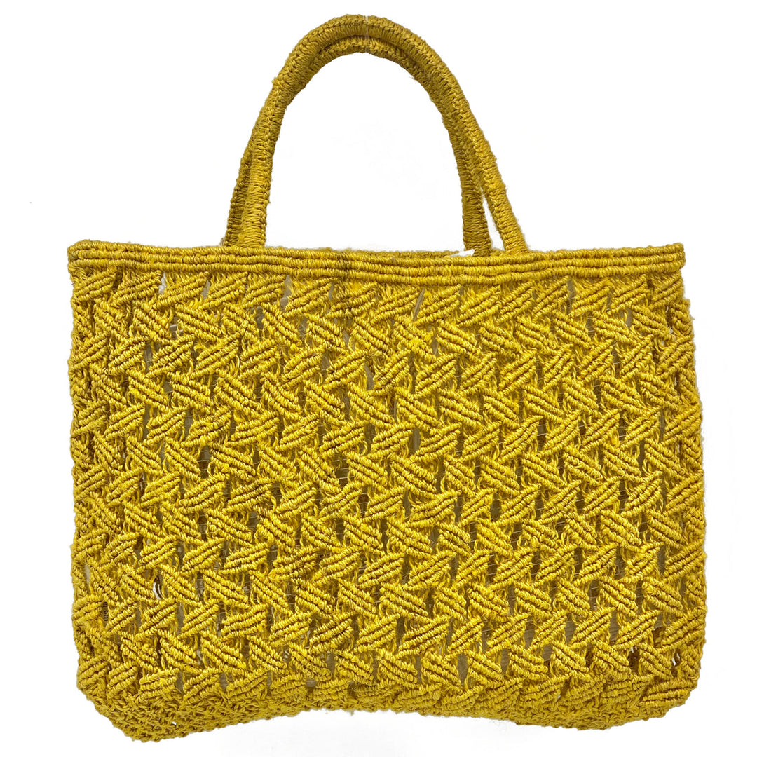 YELLOW TANYA ONE SIZE JUTE TOTE - Kingfisher Road - Online Boutique