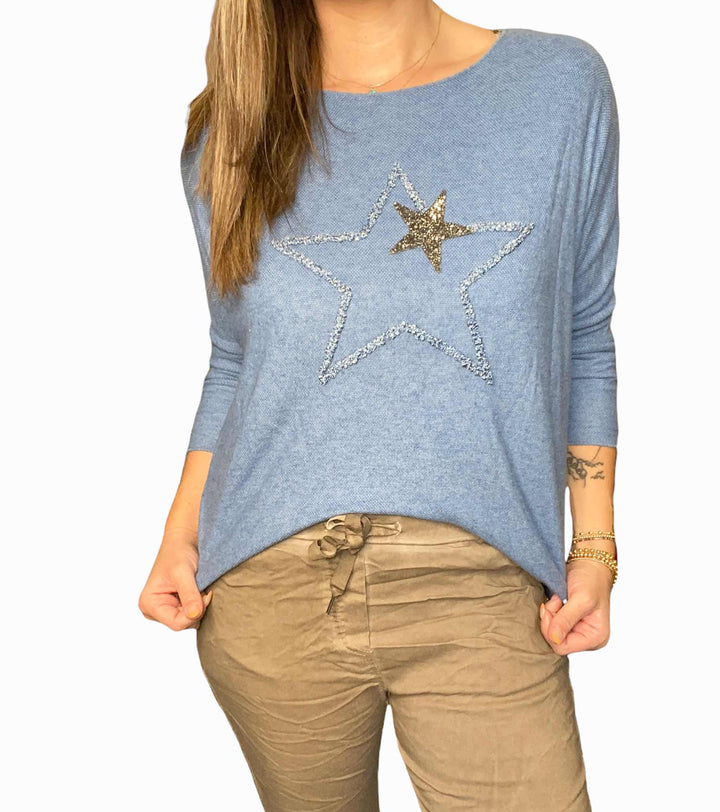 DOUBLE STAR SWEATER - Kingfisher Road - Online Boutique