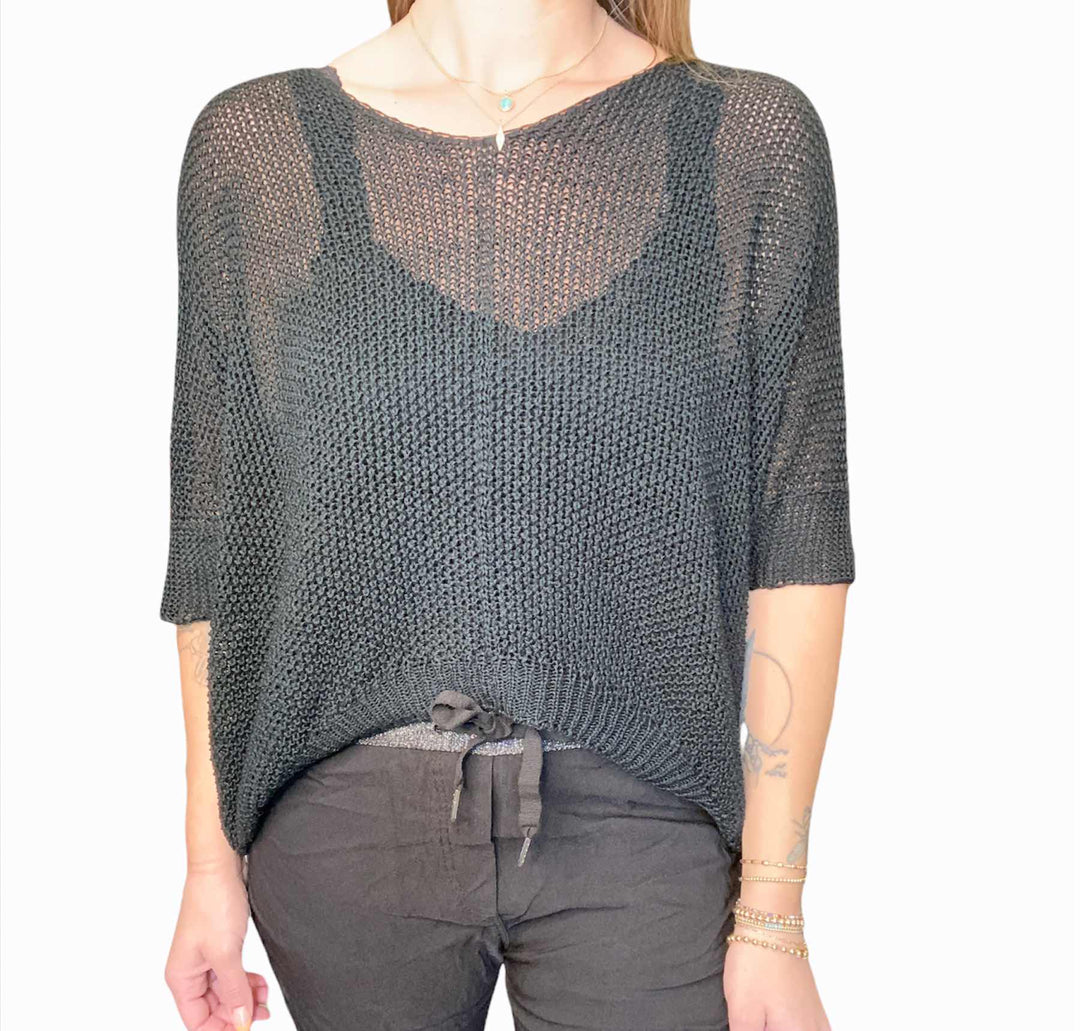 CROCHET KNIT SWEATER - Kingfisher Road - Online Boutique