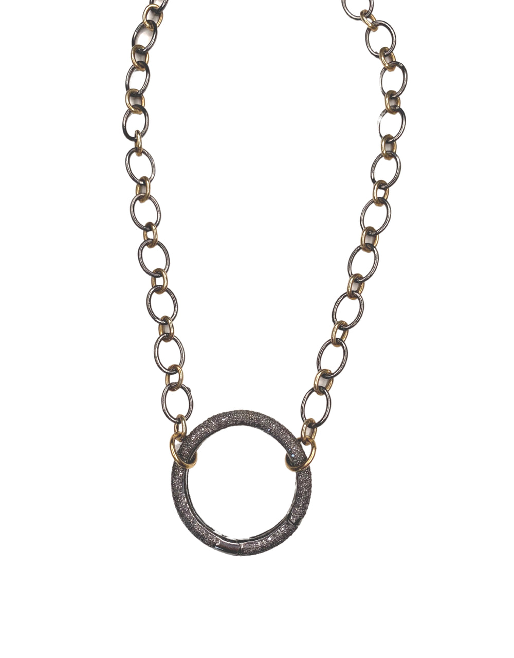 CIRCLE DIAMOND CLASP NECKLACE - Kingfisher Road - Online Boutique
