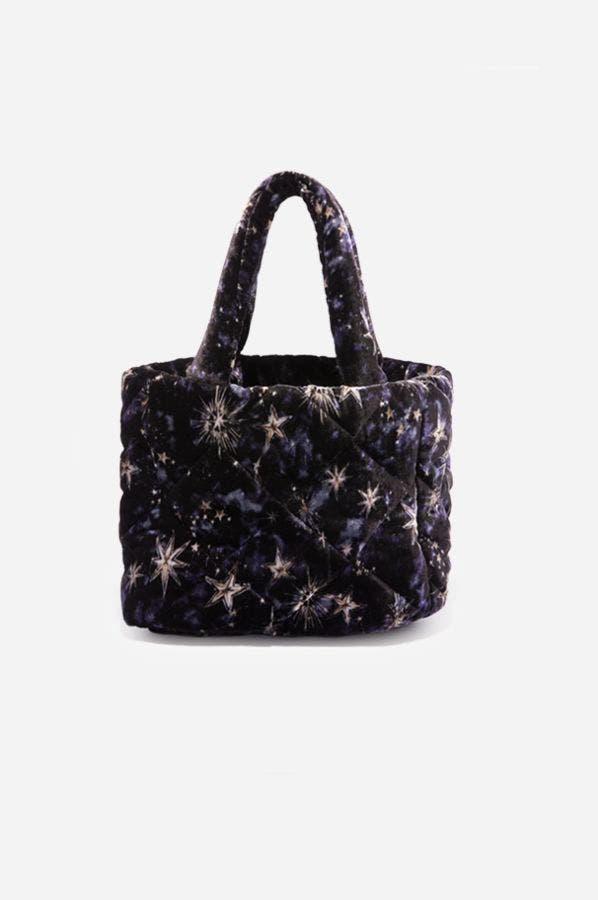 STARDUST QUILTED VELVET TOTE - Kingfisher Road - Online Boutique