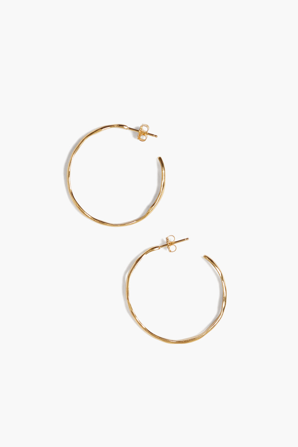 YELLOW GOLD WAVY HOOP EARRING - Kingfisher Road - Online Boutique
