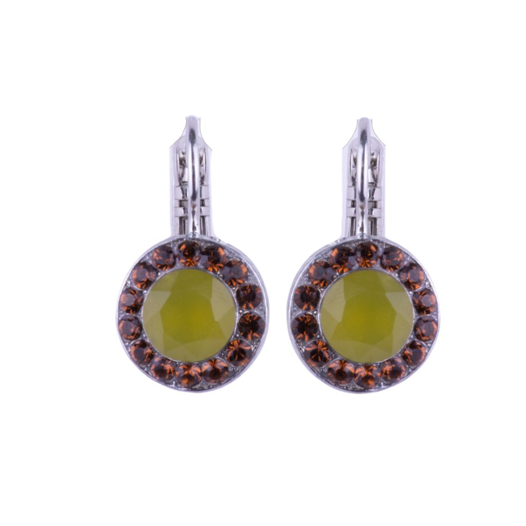 MEDIUM PAVE LEVERBACK EARRINGS-TERRA - Kingfisher Road - Online Boutique